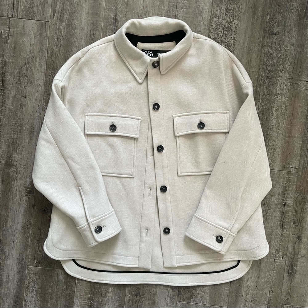 Wool blend shacket